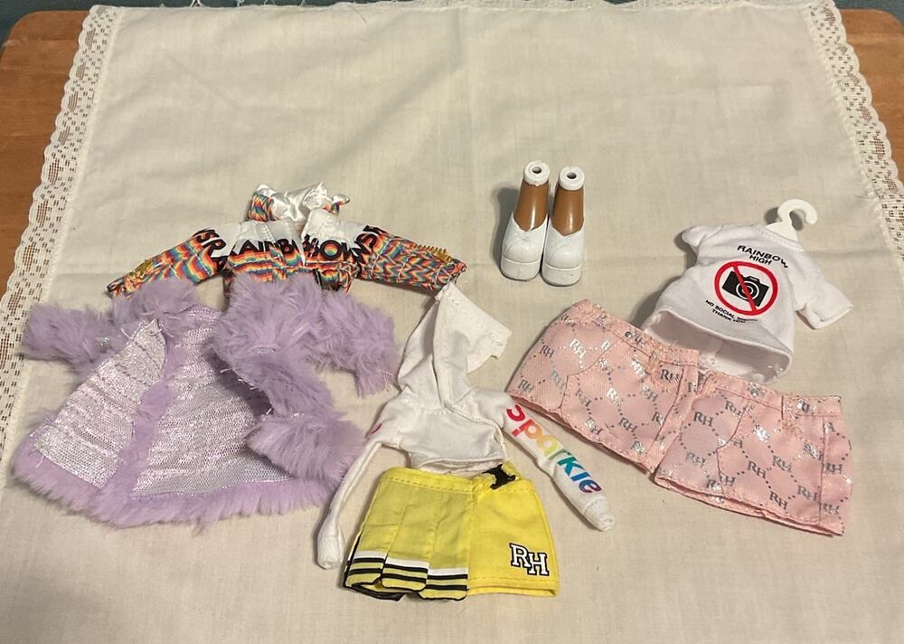 Rainbow High Doll Outfit Clothes Shoes Coat Pants Lot